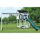 Swing Kingdom Hideout Playhouse Vinyl Swing Set Model C1 in Almond & Green - C1-hideout-swing-set-wg.jpg